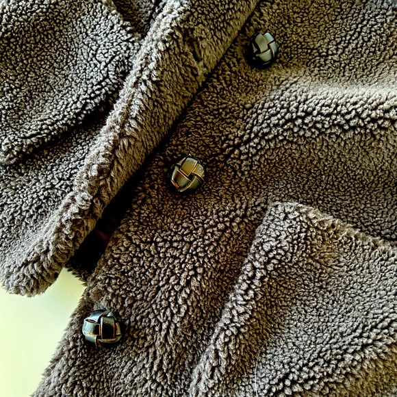 ZARA Faux Fur - Dark Brown - Button Front Jacket w/Collar & Pockets M - Picture 3 of 11